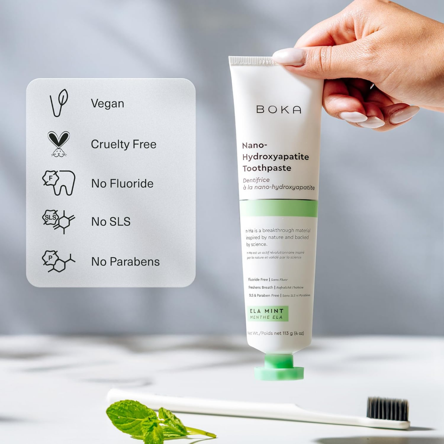 Pasta Dental Boka Ela Mint- Fluoride Free Nano Hydroxyapatite