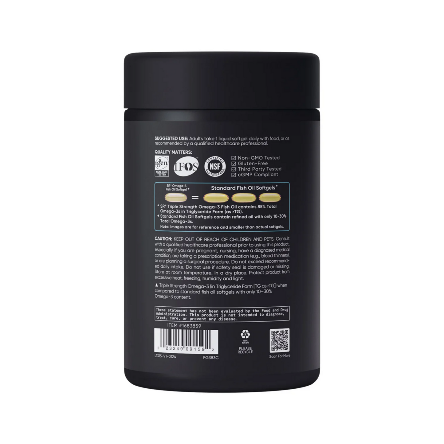 Sports Research Omega 3 1250mg 150 Caps - Rinde 5 Meses