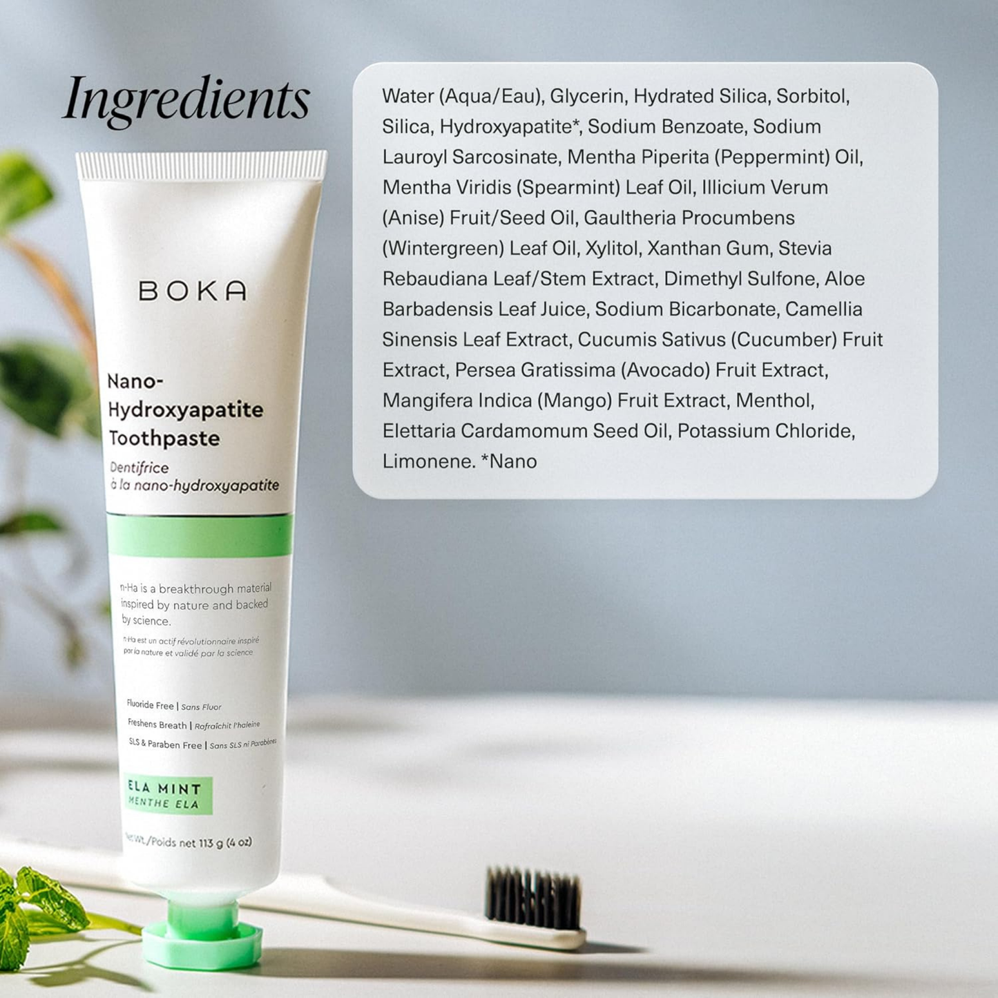 Pasta Dental Boka Ela Mint- Fluoride Free Nano Hydroxyapatite
