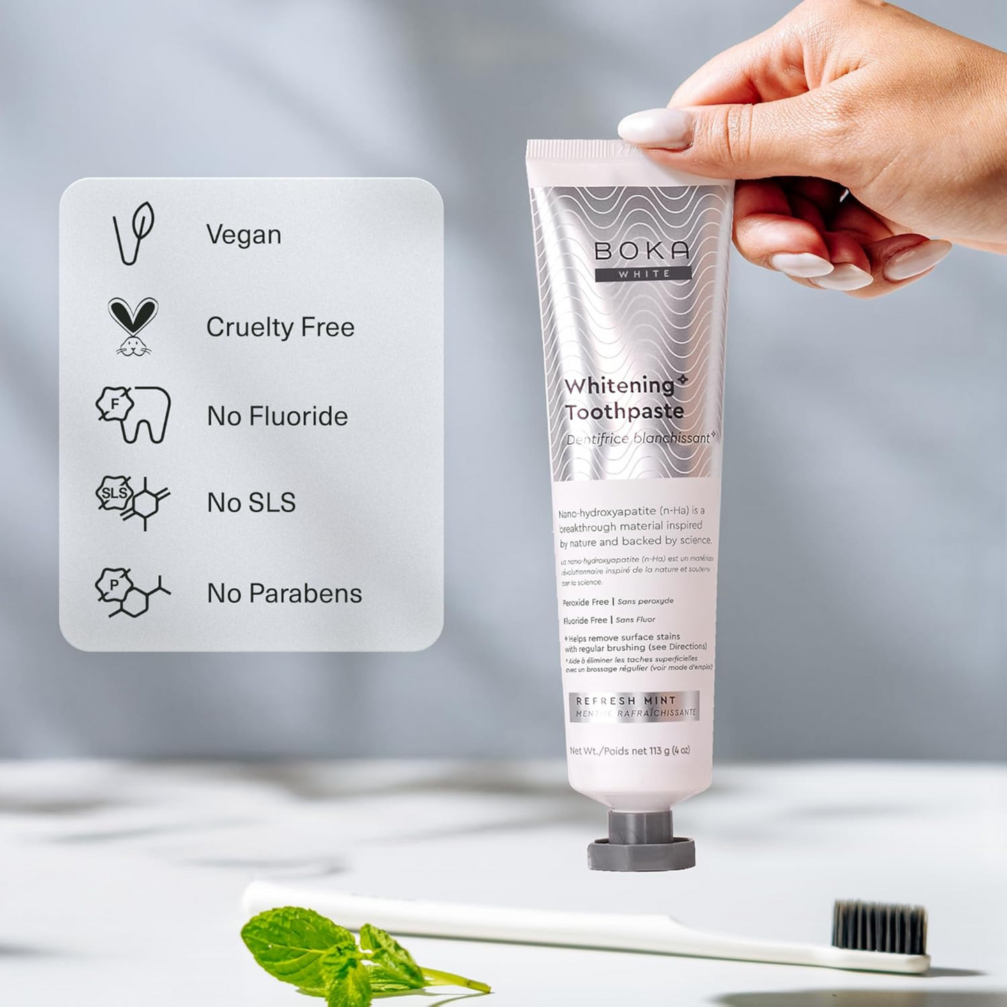Pasta Dental Boka Whitening Fluoride Free Nano Hydroxyapatite