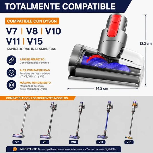 Mini Cepillo Motorizado Compatible Dyson Plateado
