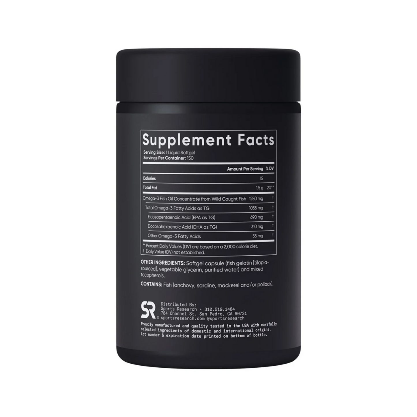 Sports Research Omega 3 1250mg 150 Caps - Rinde 5 Meses