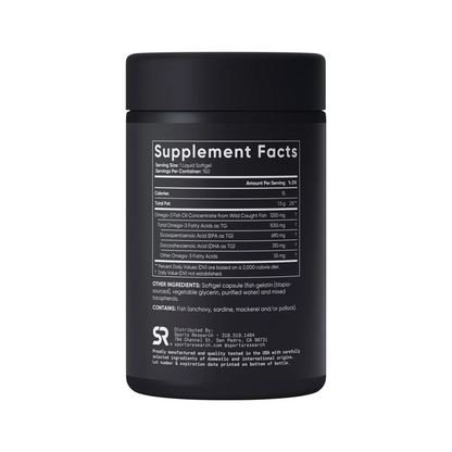 Sports Research Omega 3 1250mg 150 Caps - Rinde 5 Meses