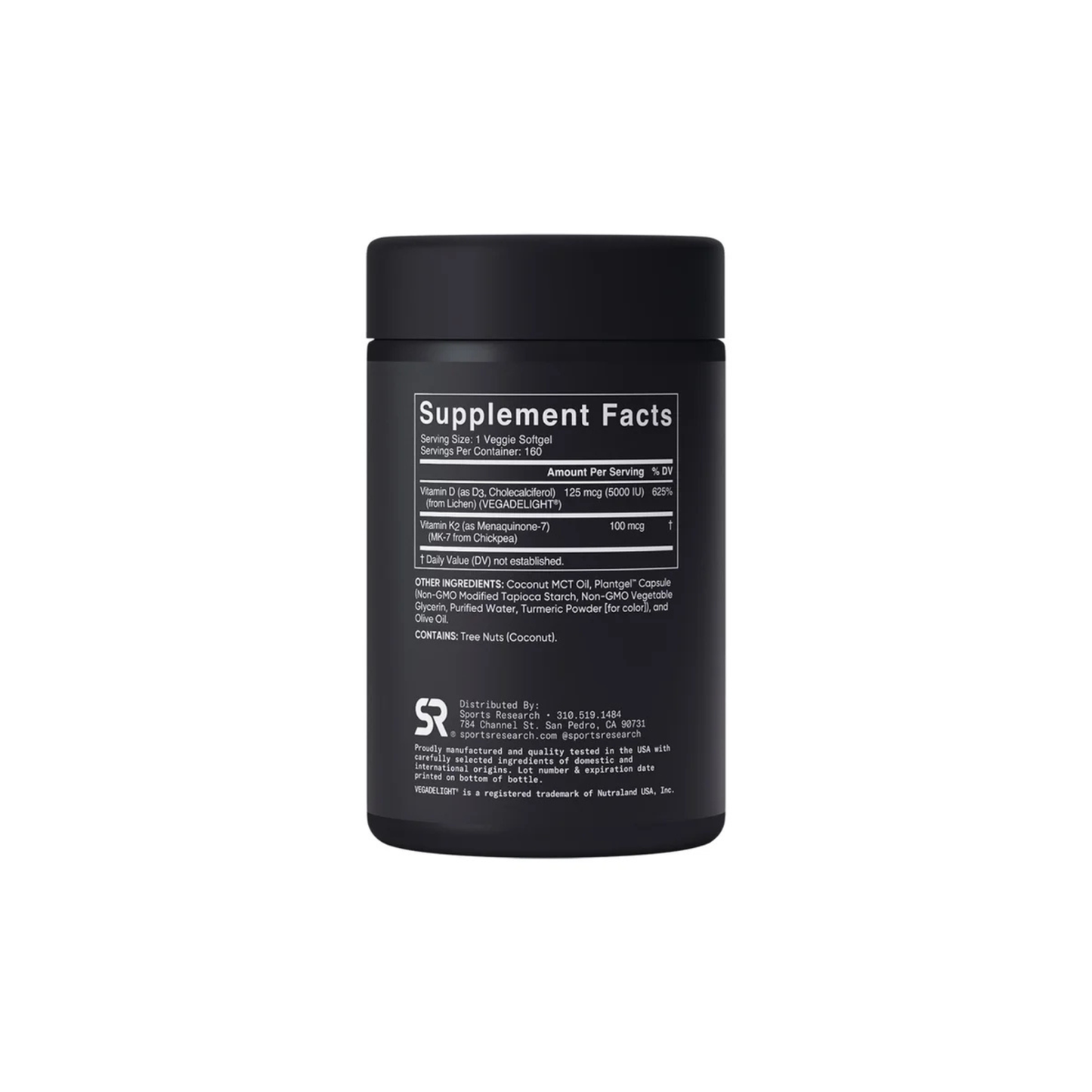 Sports Research Vitamina K2 + D3 Premium Original EEUU