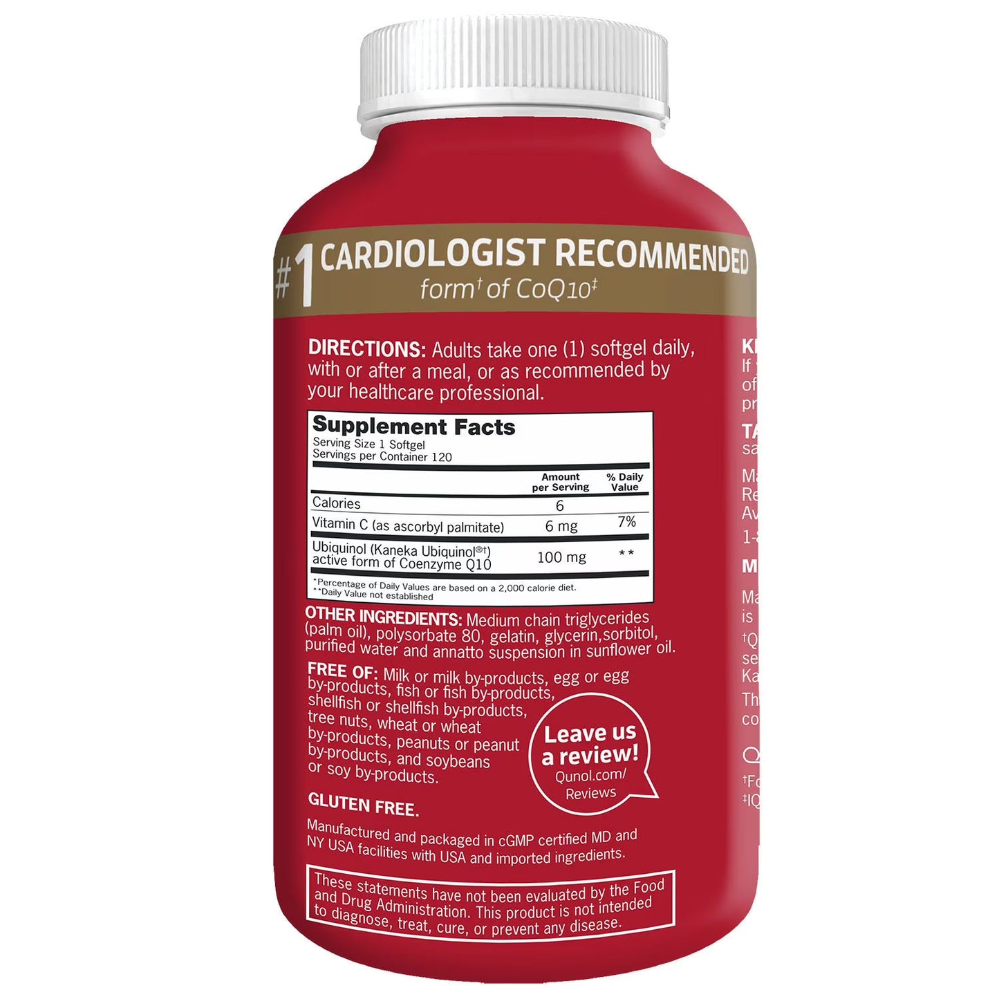 QUNOL MEGA COQ10 UBIQUINOL 100 MG — 120 CÁPSULAS BLANDAS